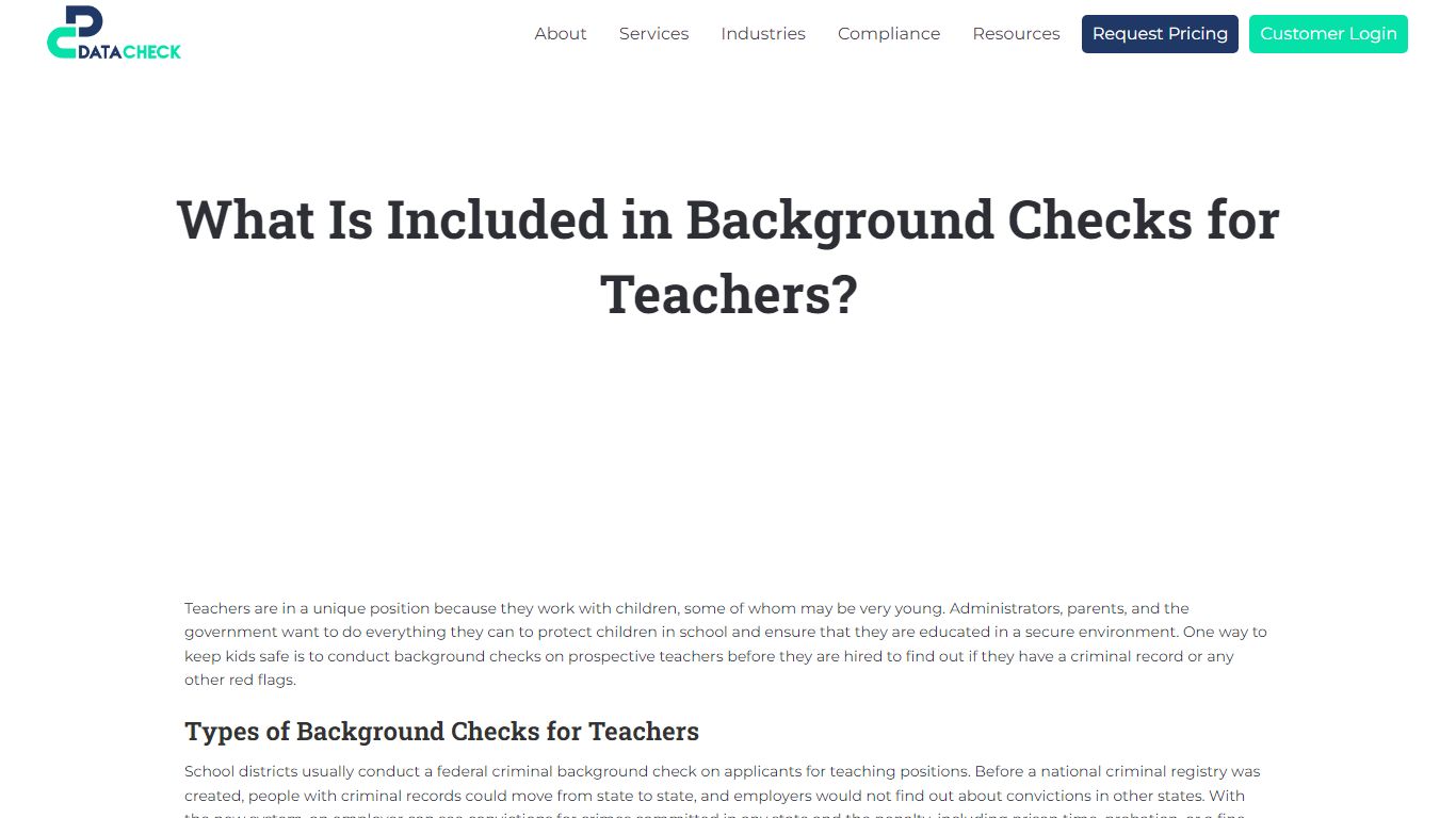 What Is Included in Background Checks for Teachers? - DataCheck